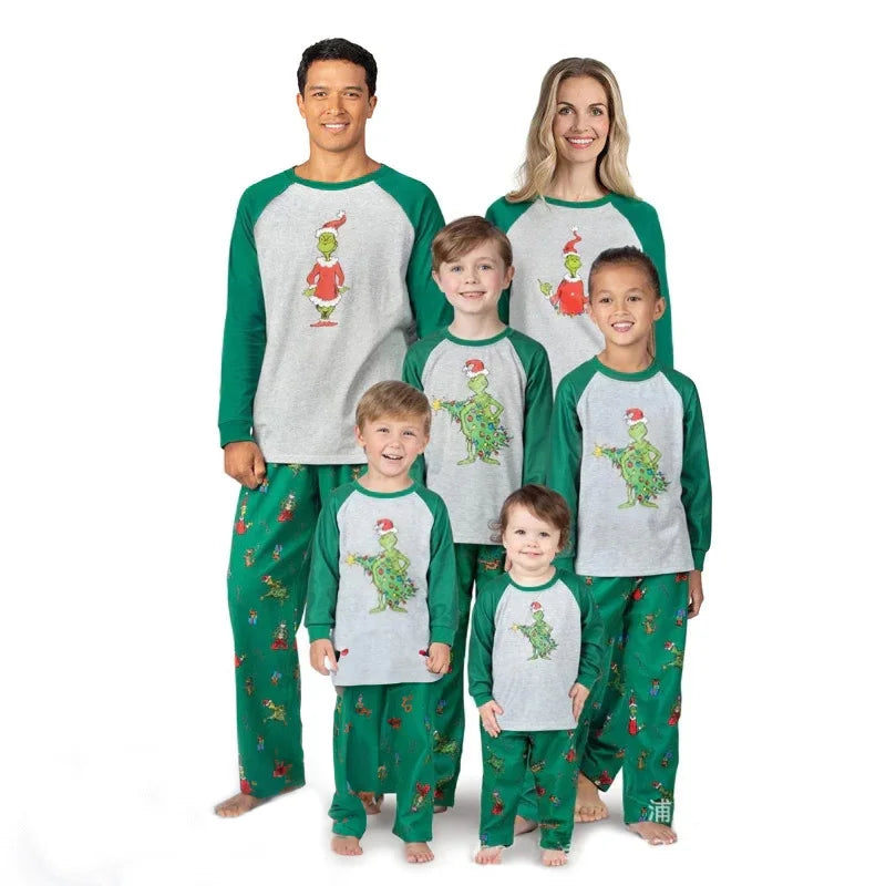 Christmas pajamas grinch hot sale