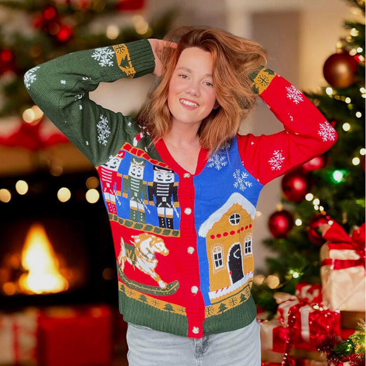 The Vintage Buttoned Christmas Ugly Sweater
