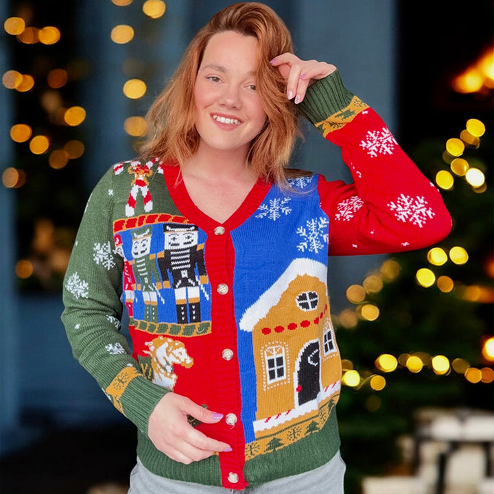 The Vintage Buttoned Christmas Ugly Sweater