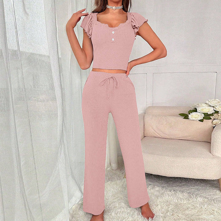 Butterfly Arms Ribbed Pajamas