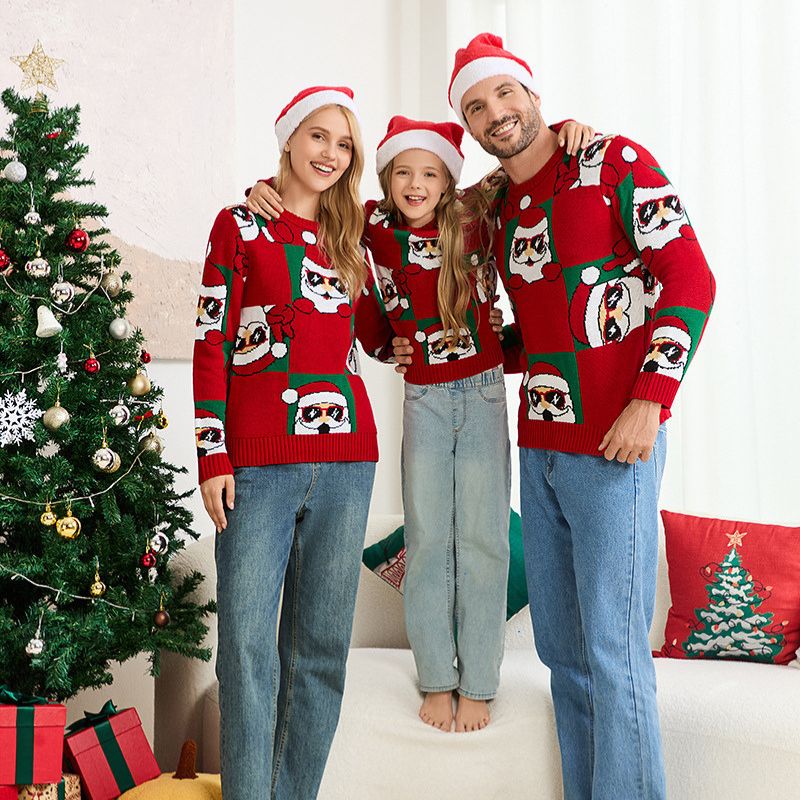 Cute Santa Family Matching Christmas Jumpers