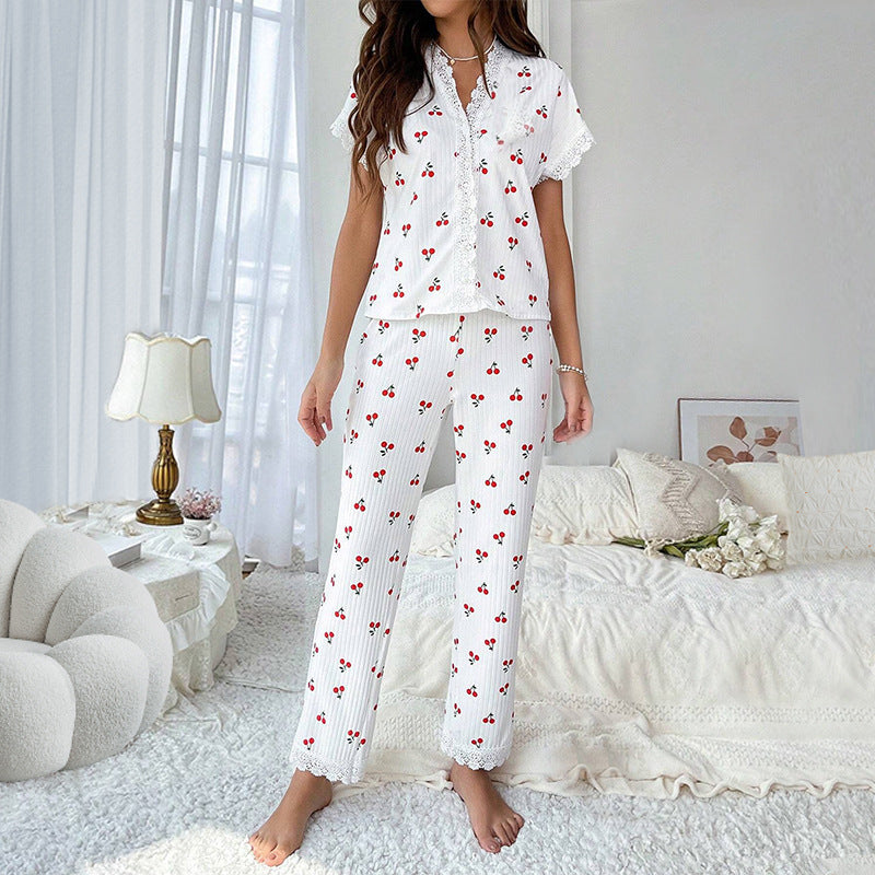 laced-cherry-Pajamas-set