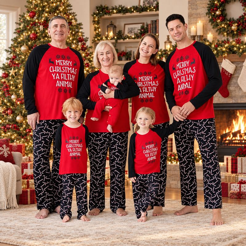 Merry Christmas Ya Filthy Animal Family Matching Christmas Pajamas