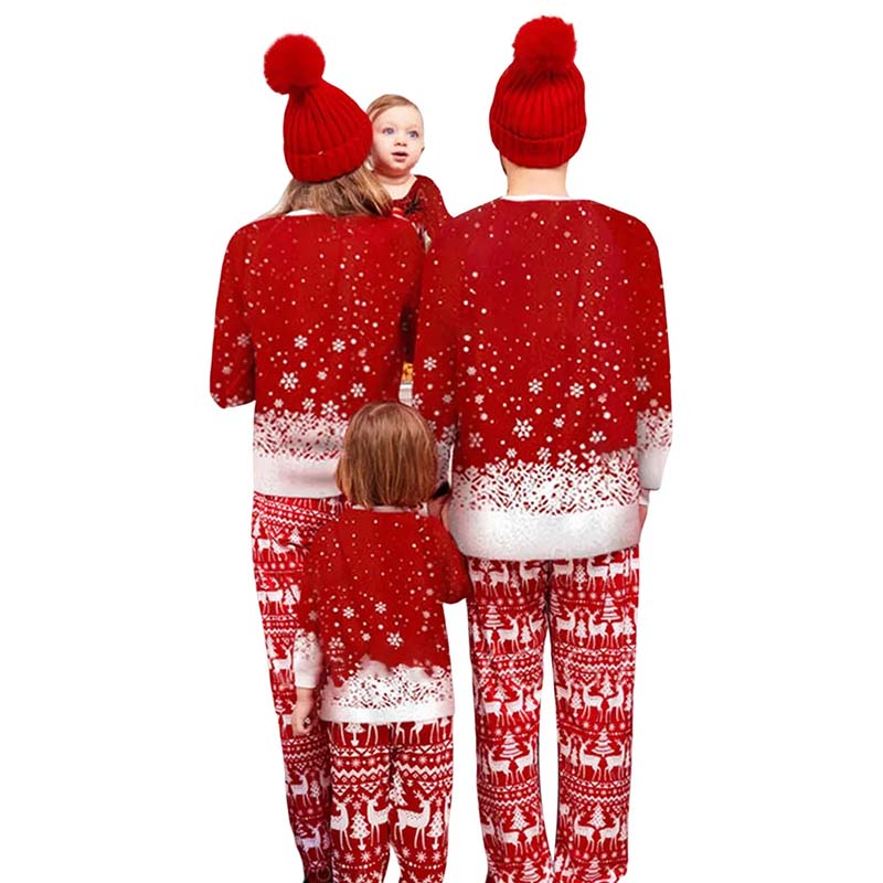 Moose In Snow Family Matching Christmas Pajamas