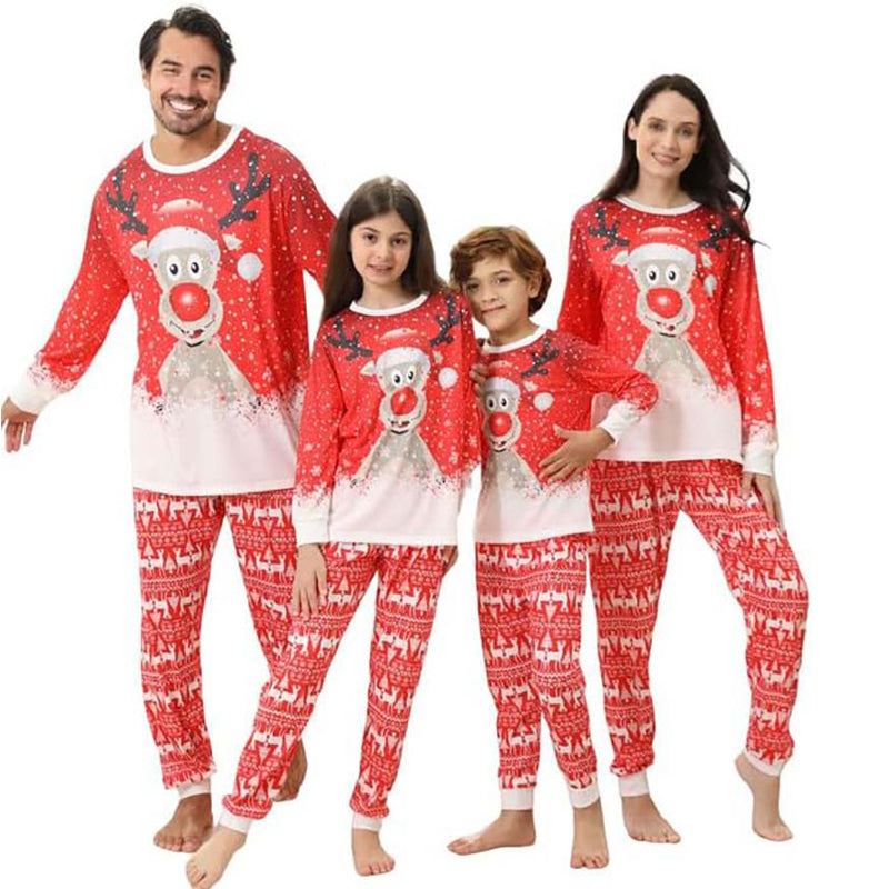 Moose In Snow Family Matching Christmas Pajamas