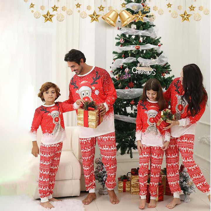 Moose In Snow Family Matching Christmas Pajamas