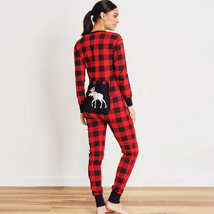 Plaid Moose Family Matching Christmas Pajamas