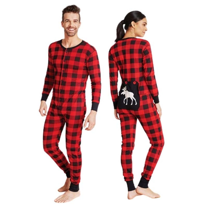 Plaid Moose Family Matching Christmas Pajamas