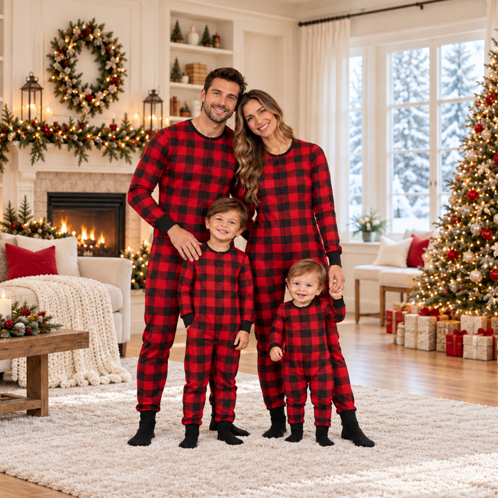 Plaid Moose Family Matching Christmas Pyjamas