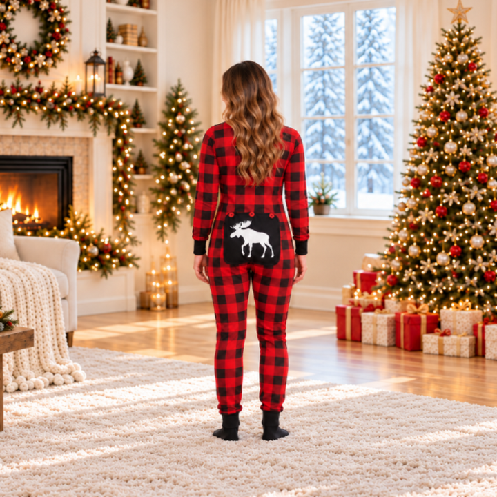 Plaid Moose Family Matching Christmas Pyjamas