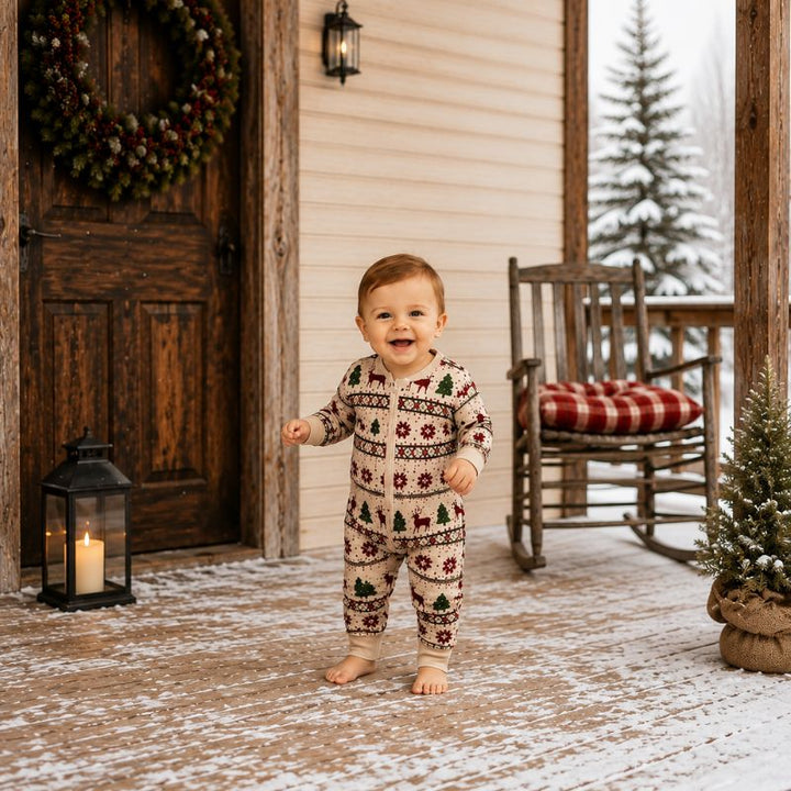 Rustic Christmas Cabin Family Matching pajamas