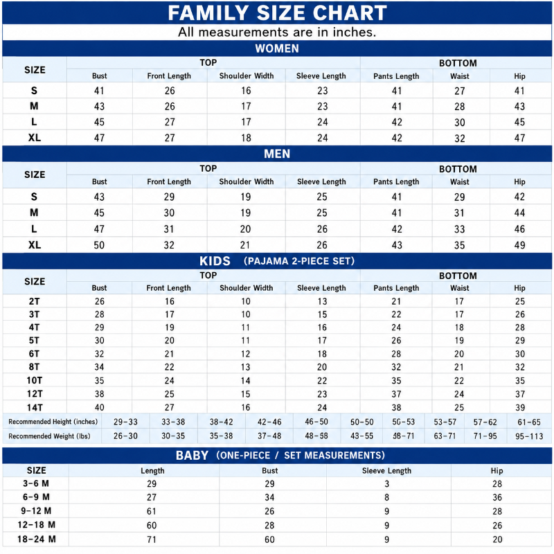 Size Chart CM