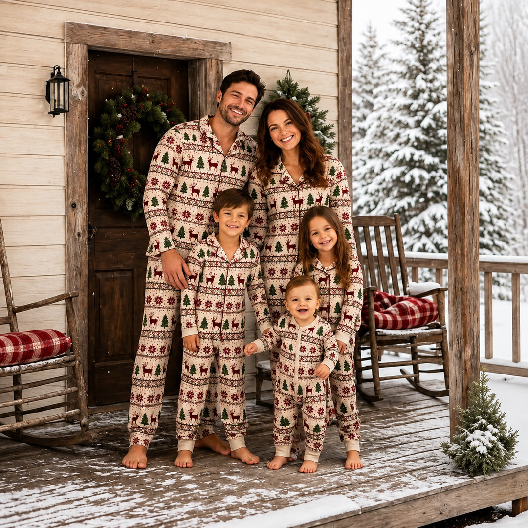 Rustic Christmas Cabin Family Matching pajamas