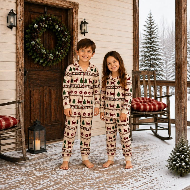 Rustic Christmas Cabin Family Matching pajamas