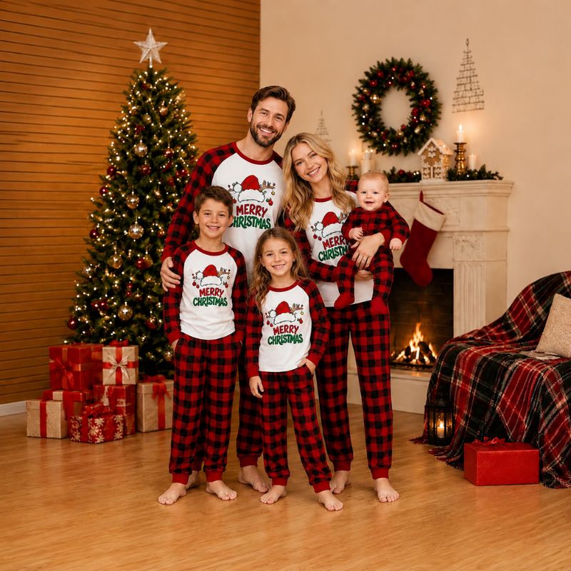 Santa Hat & Antler Family Matching Christmas pajamas