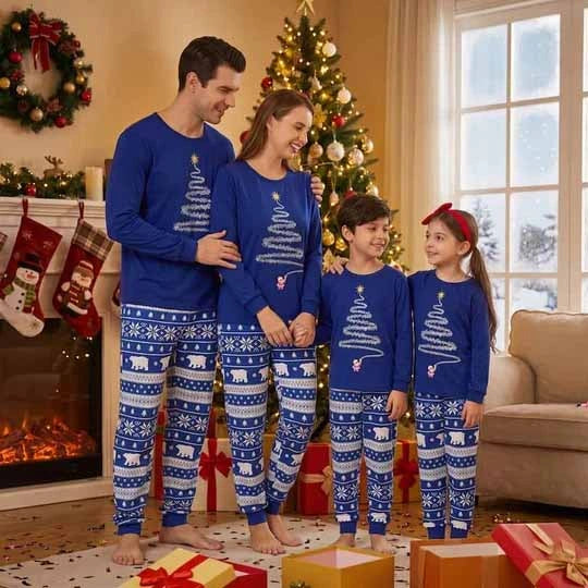Sparkling Christmas Tree Family Matching Christmas Pajamas
