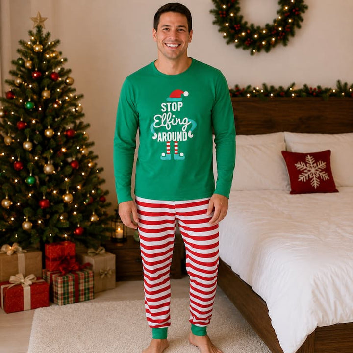 Stop Elfing Family Matching Christmas Pajamas