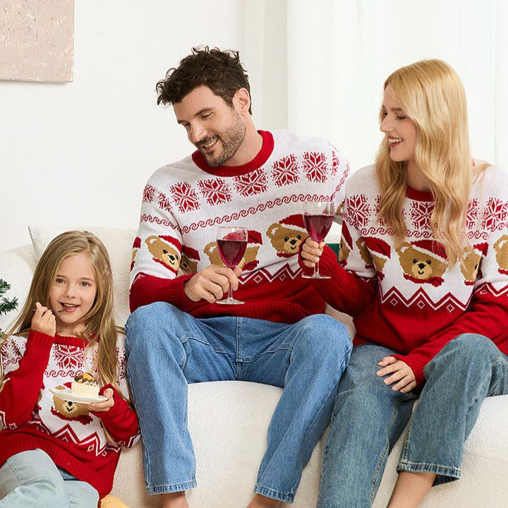 Teddy Bear Fair Isle Matching Family Christmas Jumpers