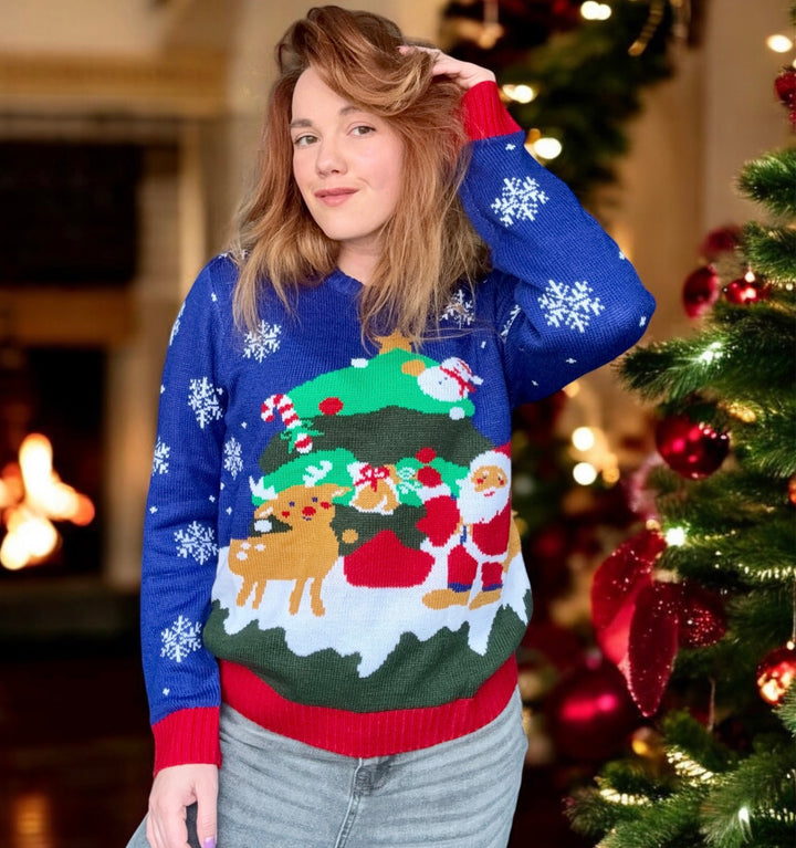 The Christmas Tree With Santa Christmas Ugly Sweater