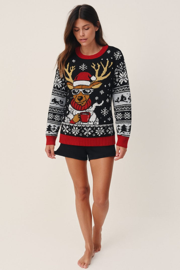 The Cool Reindeer Christmas Ugly Sweater
