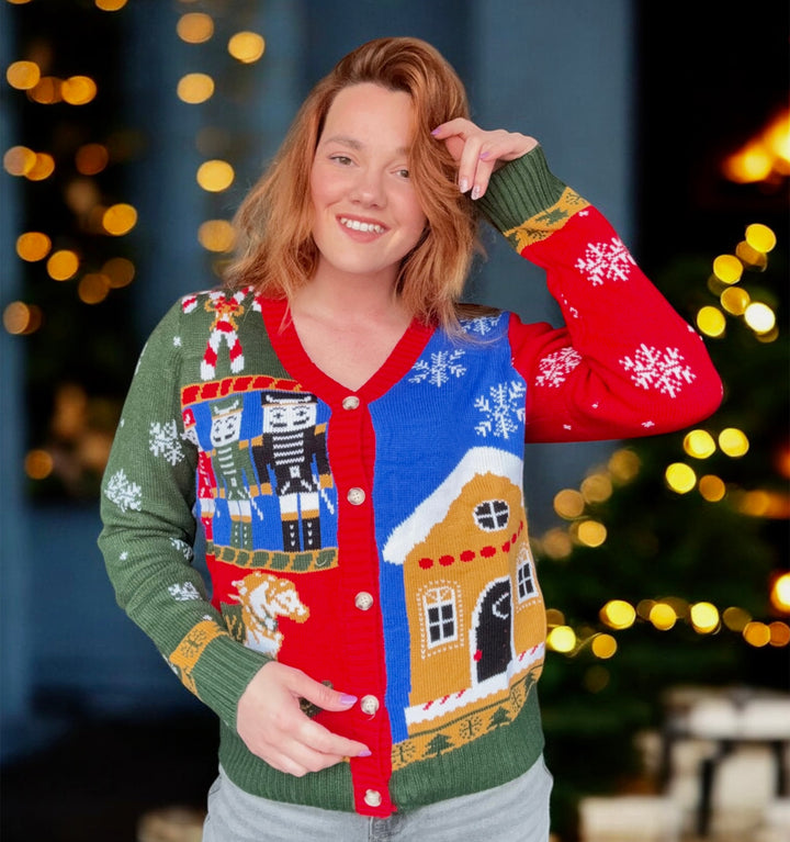 The Vintage Buttoned Christmas Ugly Sweater