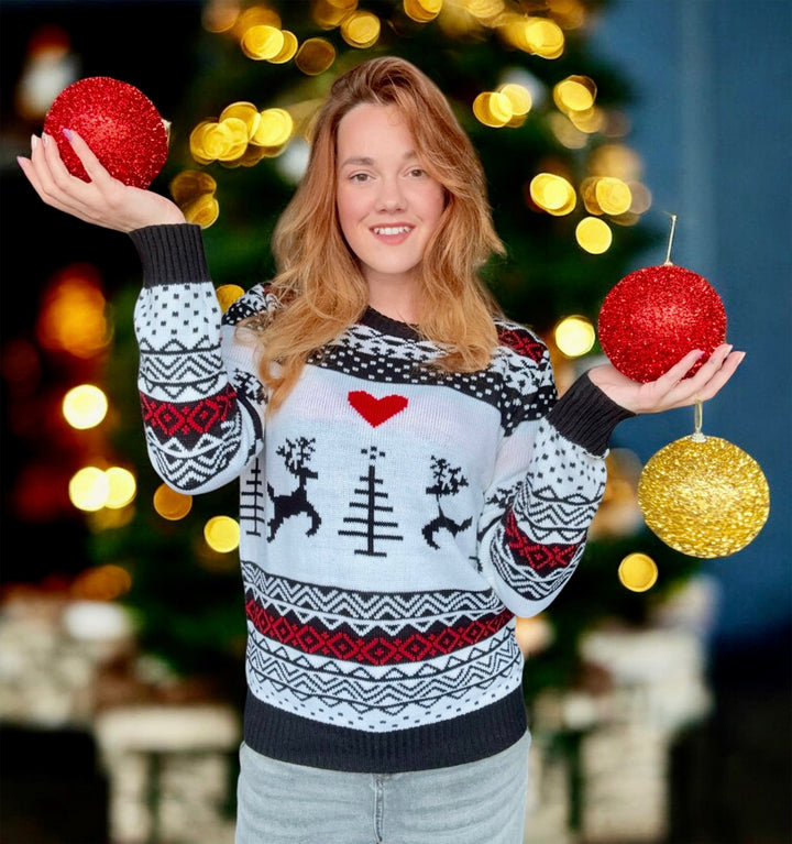White Reindeer Unisex Christmas Ugly Sweater