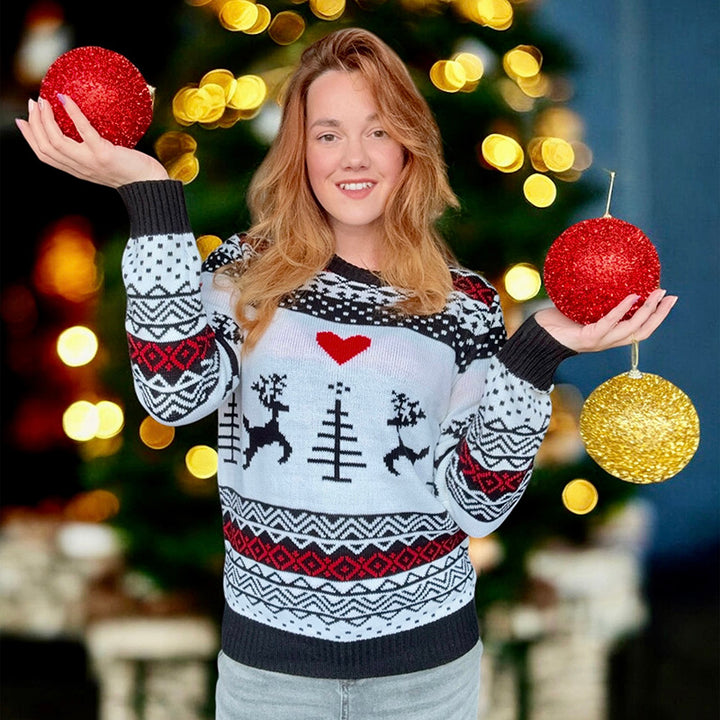 White Reindeer Unisex Christmas Ugly Sweater