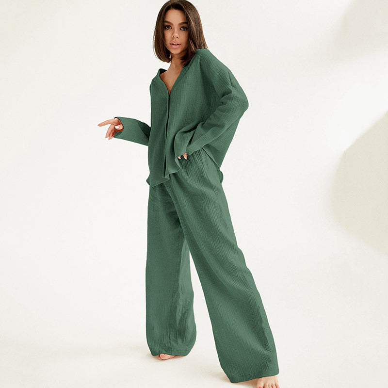 Wide leg 2024 cotton pyjamas