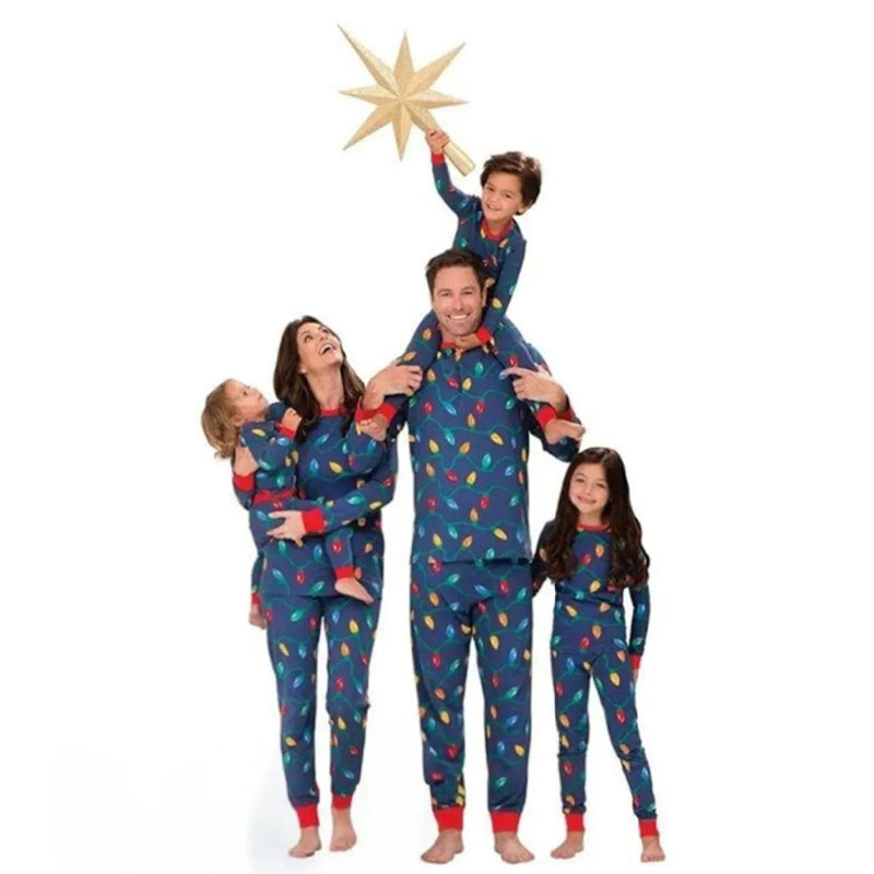 Lights Matching Family Christmas Pajamas