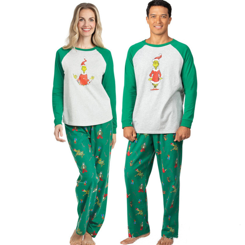 Naughty Grinch Family Matching Christmas Pajamas Pajama Village