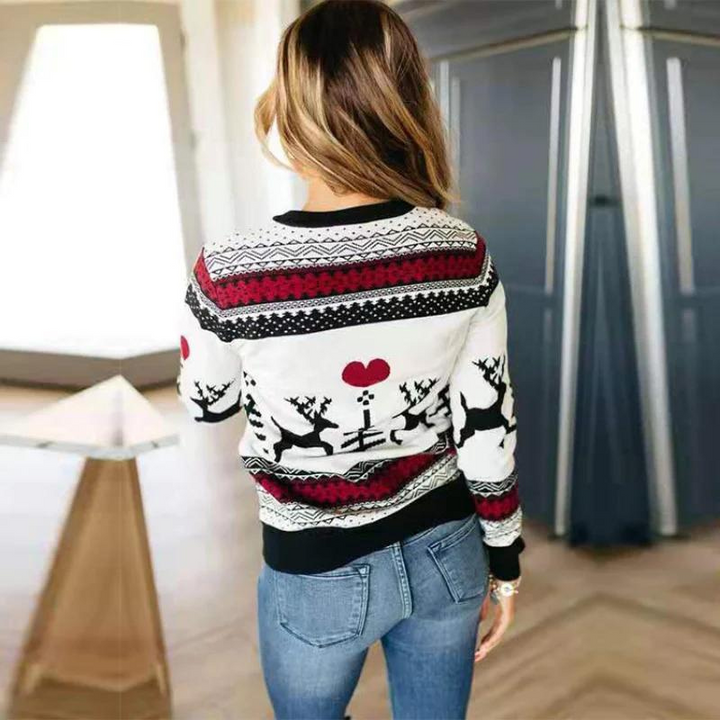 White Reindeer Christmas Ugly Sweater